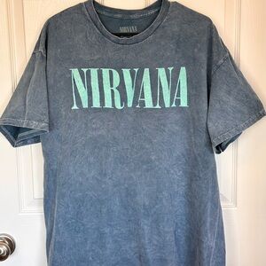 NIRVANA Distressed Blue Tee